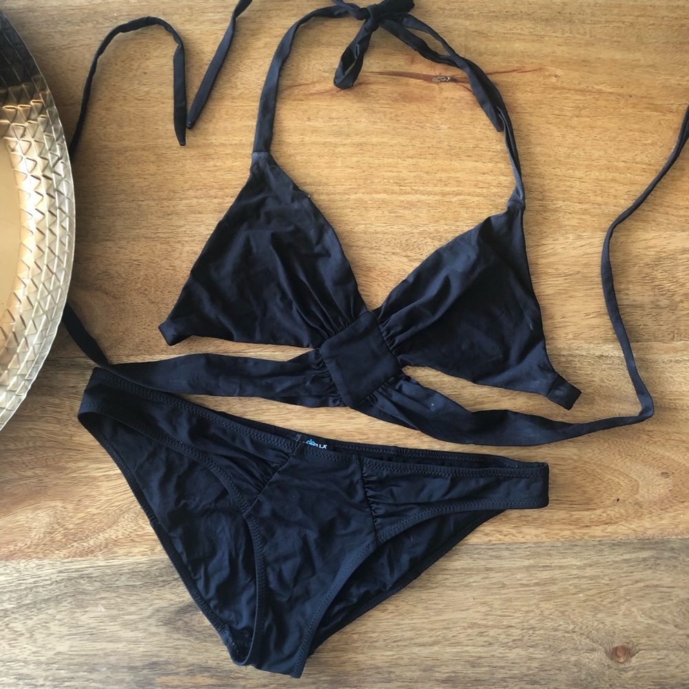 Cosabella Strappy Black Bikini Swimsuit